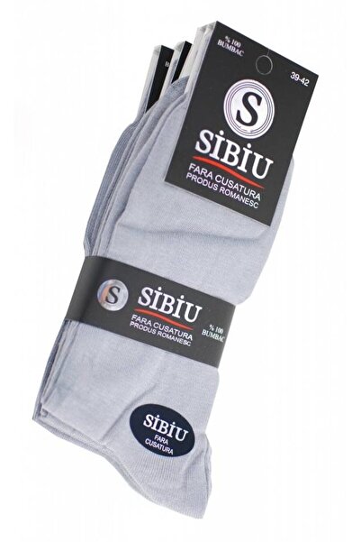 OEG Men's Cotton Socks, 5 Pairs Without Seams, Light Grey 43-46