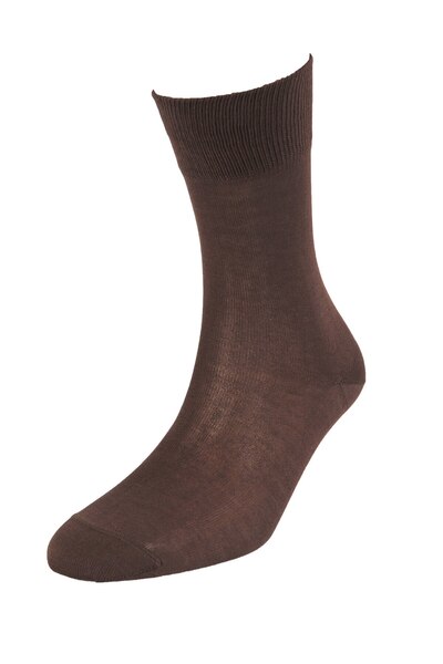 OEC Elegant mercerized cotton socks for men, brown, size 43-46