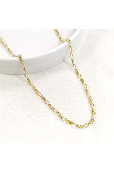 Güler Yüzlü Silver XUPING 2,5 MM FİGARO ZİNCİR 45 CM KOLYE GOLD