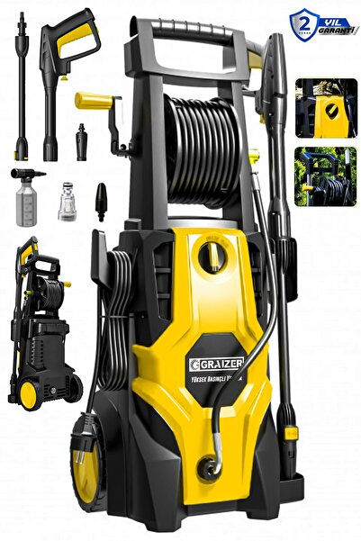 Graizer Alman 180 Bar Musluk Ve Kovadan Çekme Yüksek Basınçlı Bahçe Oto Yıkama Makinesi