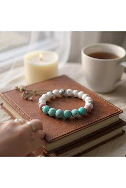 Padore Accessory فيروز > كوارتز وردي > سوار حجر هاوليت الطبيعي