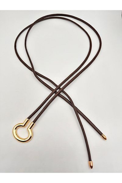 MODAM HİFA Gold Buckle Chain Belt Women's Belt Dress Belt Rope Belt Coat Belt