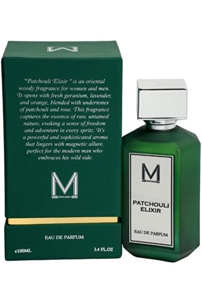 VM PERFUMES عطر باتشولي إليكسير أو دو برفوم 100 مل - عطر شرقي خشبي للجنسين برائحة إبرة الراعي واللافندر والمسك