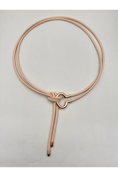 MODAM HİFA Gold Buckle Chain Belt Women's Belt Dress Belt Rope Belt Coat Belt
