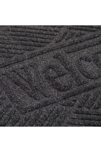 TOPI TOY Doormat, semicircle, embossed pattern, for entrance door, gray, 25x60 cm