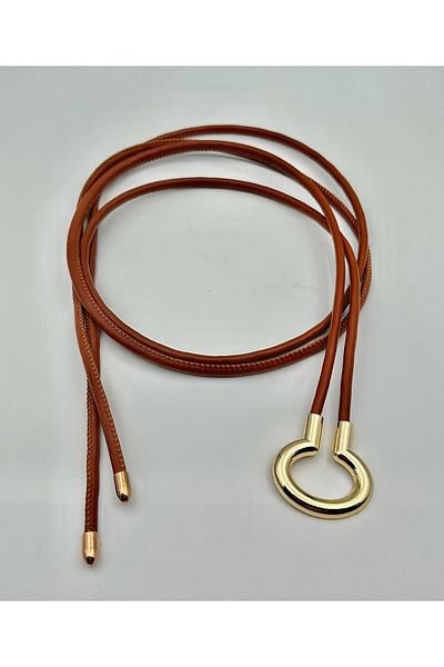 MODAM HİFA Gold Buckle Chain Belt Women's Belt Dress Belt Rope Belt Coat Belt