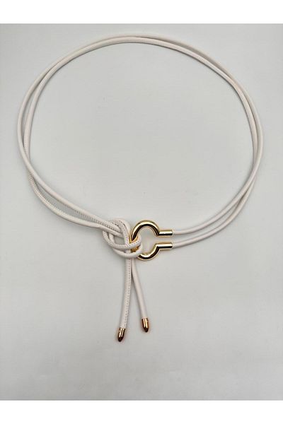 MODAM HİFA Gold Buckle Chain Belt Women's Belt Dress Belt Rope Belt Coat Belt
