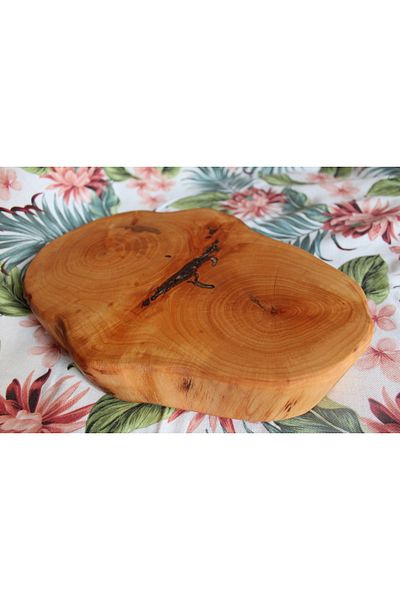 FİRUZ WOOD Handmade Natural Alder Decorative Log Slice (30-35 cm)