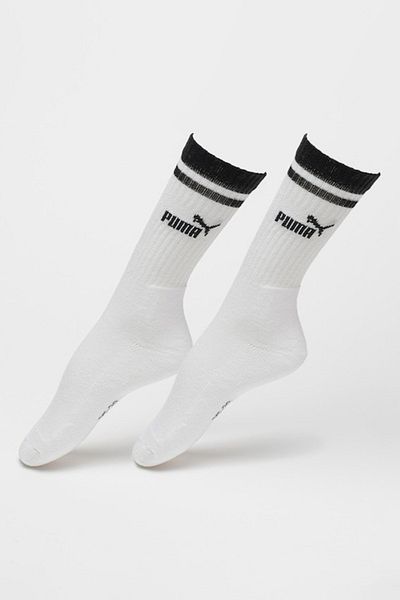Puma , Set of long cotton blend socks - 2 pairs, White, Faded Black, Size EU 39-42