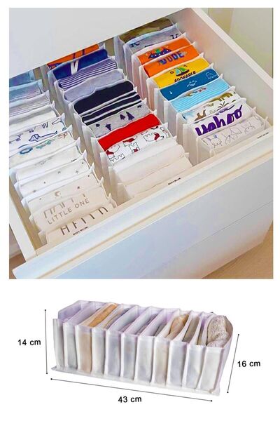 Evvano Органайзер за чекмеджета тип акордеон с 11 отделения