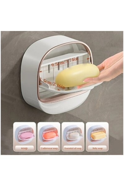 BYKOPUZ Solid Soap Dispenser with Drainage Bowl and Cover