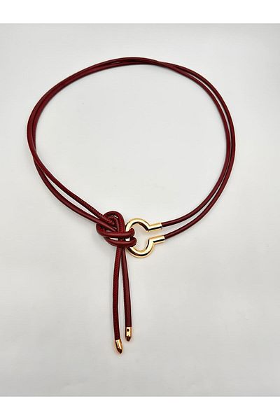 MODAM HİFA Gold Buckle Chain Belt Women's Belt Dress Belt Rope Belt Coat Belt