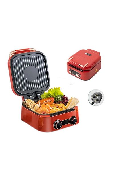 Generic Red color Electric baking pan and deep-height cooking machine