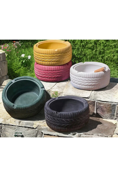 eges Dekoratif Hediyelik Lastik Desenli 2' li küllük, Kül Tablası