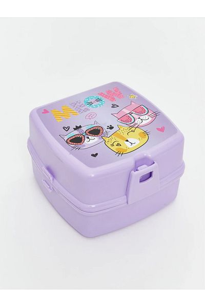 LC Waikiki Lcw Accessories Lilac Cat Printed Multi-Compartment Storage Container