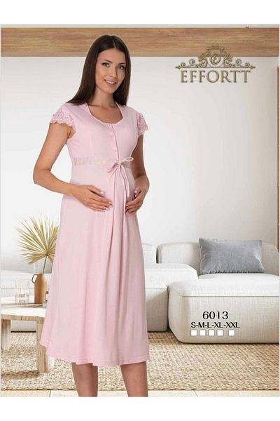 EM&FA TEKSTİL Maternity Short Sleeve Nightgown