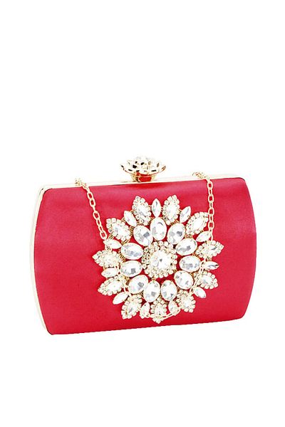 SOFILINE Red clutch bag with brooch BRS-210 06
