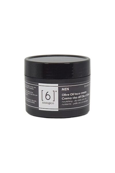6biologico Men's Face Cream with Olive Oil 50ml – Fragrance Free, Vegan Product