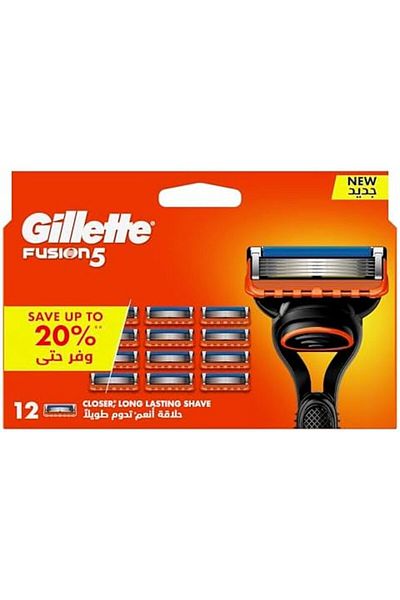 Gillette Fusion5 Men's Refillable Razor: 12 Blade Refills