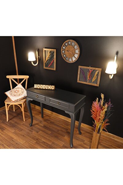 Wooding Mobilya 120 Cm Çekmeceli Masif Antrasit Dresuar