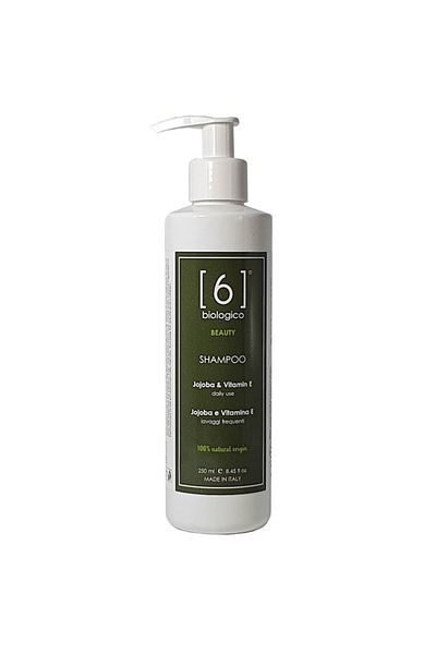 6biologico Șampon pentru păr uscat și deteriorat, cu ceară de jojoba și vitamina E, produs vegan, 6BIOLOGICO, 250 ml