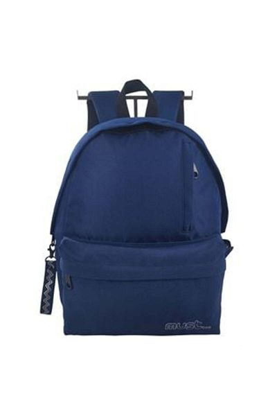 MUST Ghiozdan rPET Bleu Navy cu 1 Compartiment 32 x 17 x 42 cm -