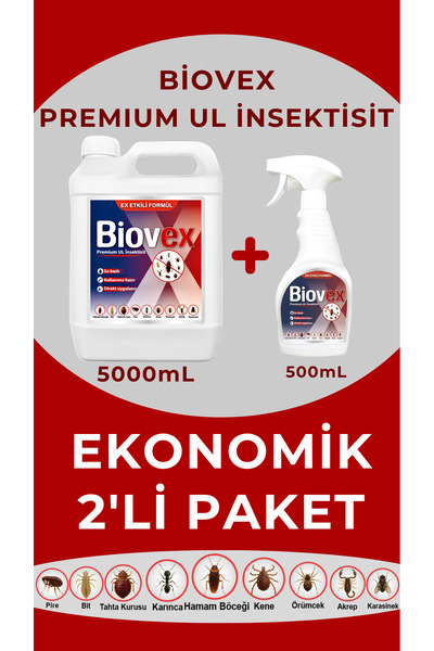 Biovex Premium UL İnsektisit Haşere İlacı Hamam Böceği, Tahta Kurusu, Karınca...