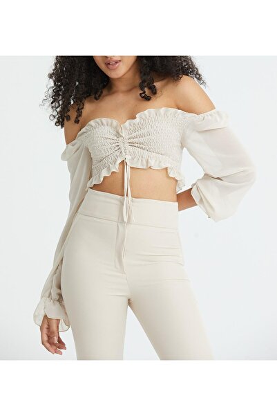 LEE LOLAN Kadın Gipeli Detay Şifon Bluz