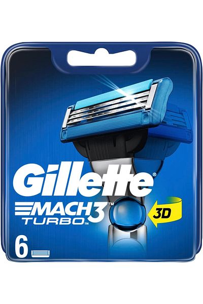 Gillette Mach3 Turbo Men's Razor Blade Refills 6pcs