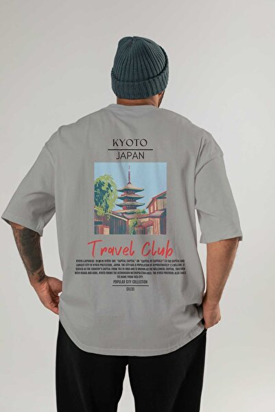 Ankhises تي شيرت كيوتو اليابان مطبوع من الخلف كبير الحجم للرجال والنساء من ال...