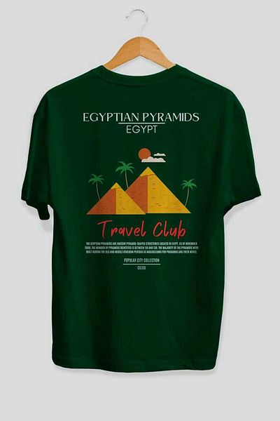 Ankhises Egyptian Pyramids Egypt Back Printed Oversize T-Shirt Men Women Cotton Crewneck Tshirt