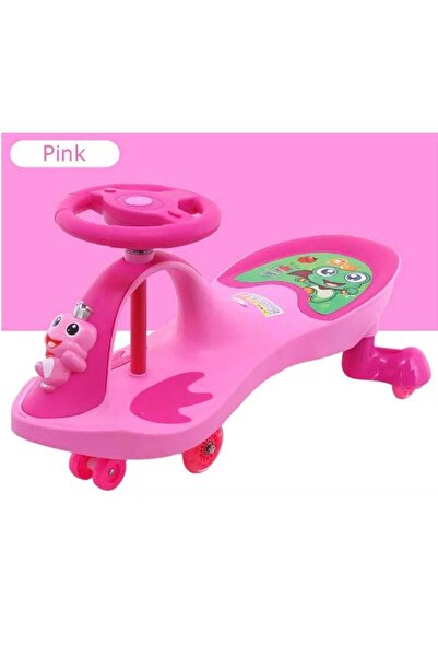 Generic Amazing Swing Car with 360 Degree Swivel Handle and Light-up PU Wheels for Kids Twist, Rotate and Go