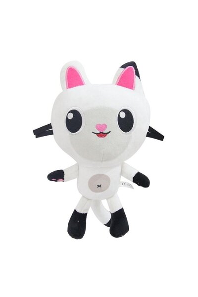 Dms Set 2 jucării de pluș, casă de păpuși Gabby, pisici fericite, 25 cm, trandafir alb