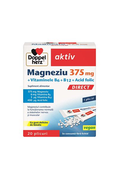 Other Magnesium 375 mg Direct + Vitamins B6 + B12 + Folic Acid, 20 sachets, Doppelherz