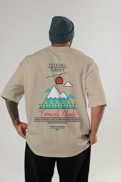 Ankhises Uludağ Turcia Tricou oversize imprimat pe spate Bărbați Femei Tricou din bumbac cu decolteu