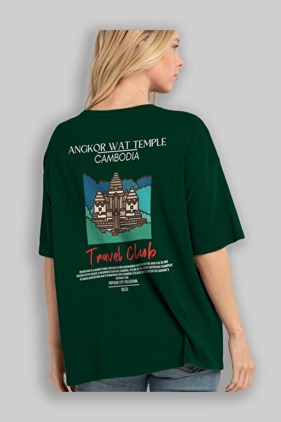Ankhises Angkor Wat Temple Cambodia Back Printed Oversize T-Shirt Men Women Cotton Crewneck Tshirt