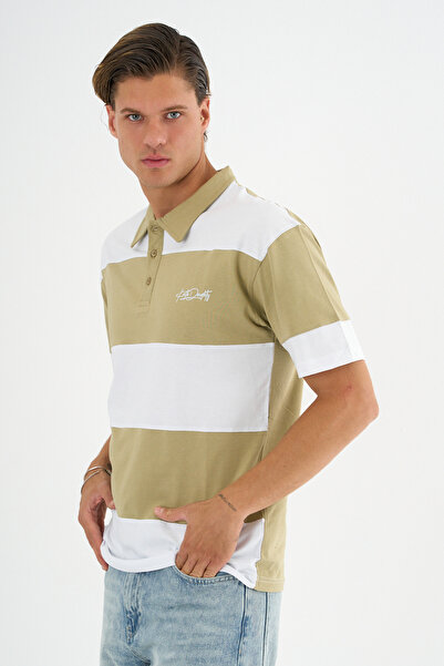 Redline Ανδρικό μπλουζάκι με πράσινο γιακά πόλο Mode Comfort Fit