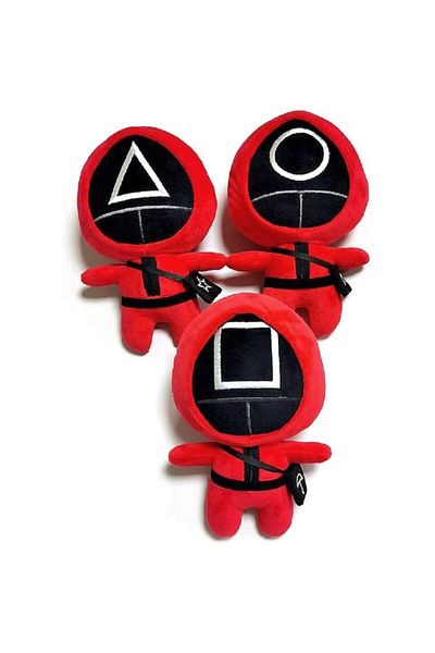 OEM Set 3 figurine de plus Squid Game Jocul Calamarului, soldatul Triunghi, Cerc si Patrat, 25 cm