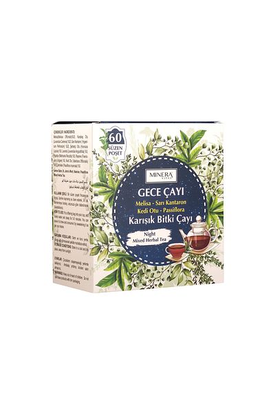 MİNERA VİTAL Night Tea 60S Melisa Sari Kantaron Passiflora Catsweed Relax