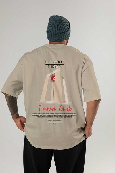 Ankhises Gelibolu Turkey Back Printed Oversize T-Shirt Men Women Cotton Crewneck Tshirt