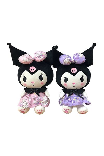 OEM Set 2 jucării de pluș - păpuși japoneze Kuromi din seria Hello Kitty (My Melody) Sanrio, 28 cm