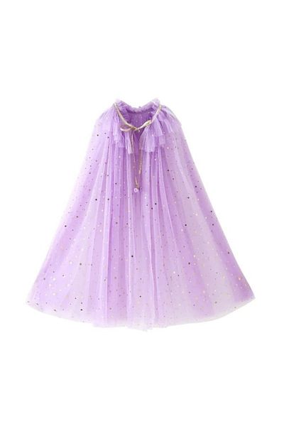 Mixbo Pelerină de carnaval cu stele aurii, tul, S, violet