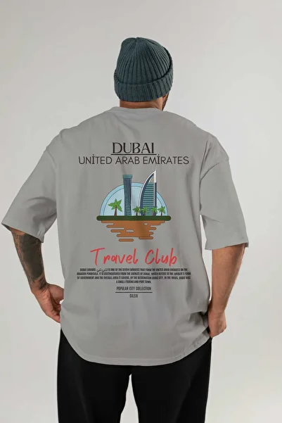 Ankhises Dubai United Arab Emirates Back Printed Oversize T-Shirt Men Women Cotton Crewneck Tshirt