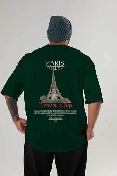 Ankhises Paris France Back Printed Oversize T-Shirt Men Women Cotton Crew Neck Tshirt