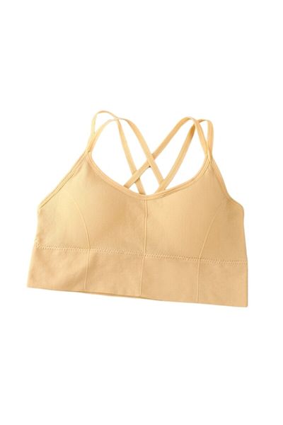Mixbo - Gym bra, with straps and bare back, seamless, Push Up model, universal size