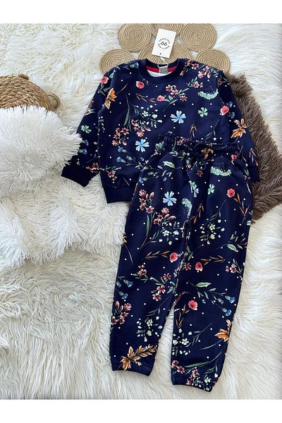 BabyDia Floral Patterned Bottom Top Set