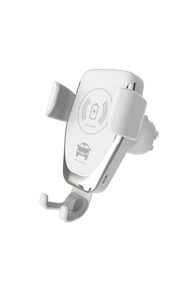 Smart Stuffs Încărcător auto wireless, Smart Stuffs, încărcător rapid, senzor inteligent pentru prindere telefon, putere 10W, alb