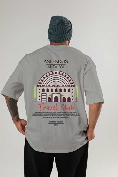 Ankhises Tricou oversize cu imprimeu pe spate Aspendos Antalya Bărbați Femei ...