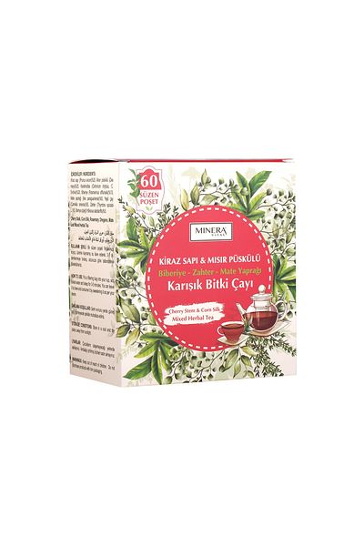 MİNERA VİTAL Cherry Leaf Corn Tassled 60 Packages of Susen Bagged Herbal Tea