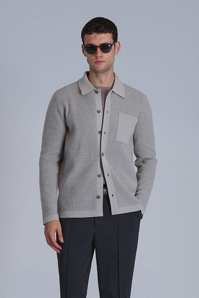 Lufian Cardigan solid pentru bărbați, nurcă